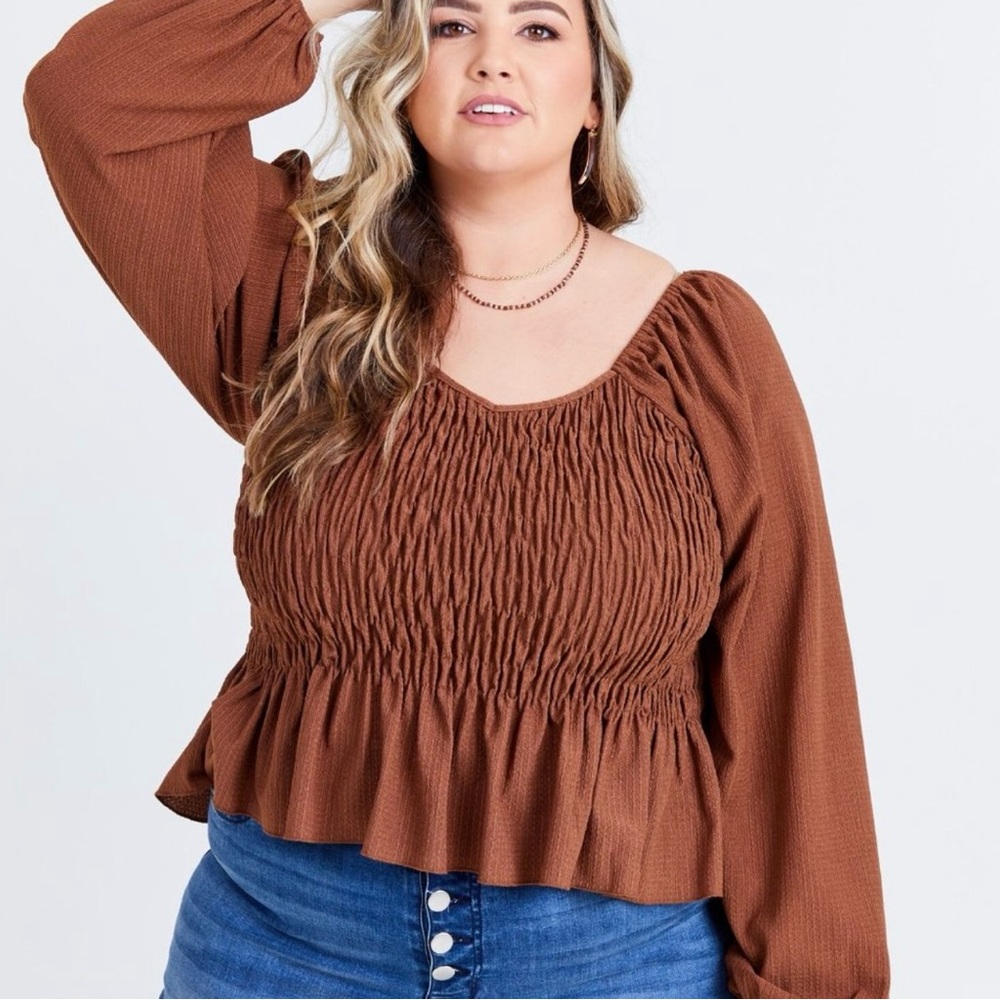 Arula Bohemian Smocked Bodice Top size 2X